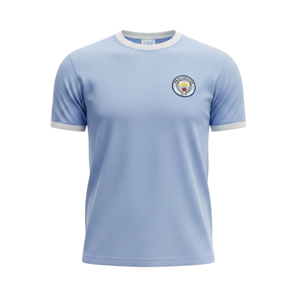 camiseta-retro-manchester-city-1972-primera-equipacion-01 Camiseta retro Manchester City 1972 primera equipación — vista frontal en maniquí