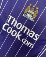 Camiseta retro Manchester City 2007/08 segunda equipación azul oscuro con rayas blancas — foto 3