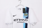 Camiseta retro Manchester City 2013/14 tercera equipación blanca con franja azul — foto 5
