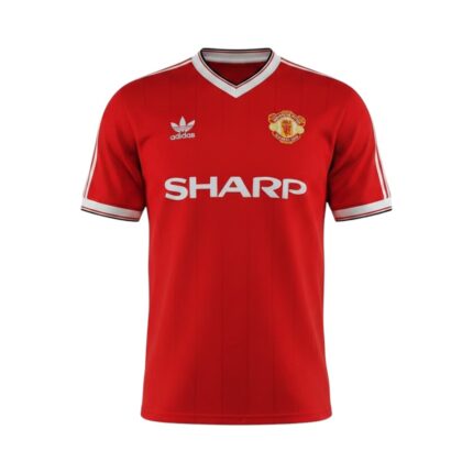 Camiseta retro Manchester United 1984 Primera Equipación — vista frontal en maniquí