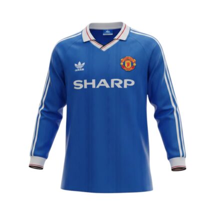 Camiseta retro Manchester United 1988/90 tercera equipación manga larga — vista frontal en maniquí