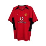Camiseta retro Manchester United 2002/04 primera equipación — vista frontal en maniquí