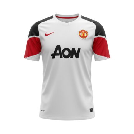 Camiseta retro Manchester United 2010-2011 segunda equipación final Champions League — vista frontal en maniquí