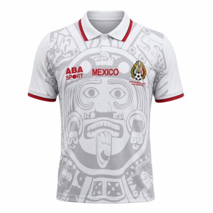 Jersey retro de la segunda equipación de México 1998, con el famoso diseño del calendario azteca.