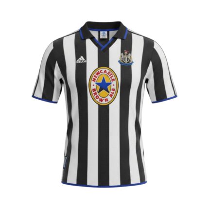Camiseta retro del Newcastle United de la temporada 1999/00, primera equipación. — vista frontal en maniquí