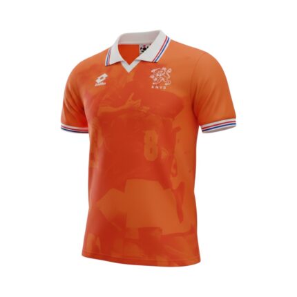Camiseta retro de la primera equipación de Países Bajos de la temporada 1996. — vista frontal en maniquí