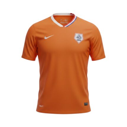 Camiseta retro Países Bajos 2008 primera equipación naranja — vista frontal en maniquí