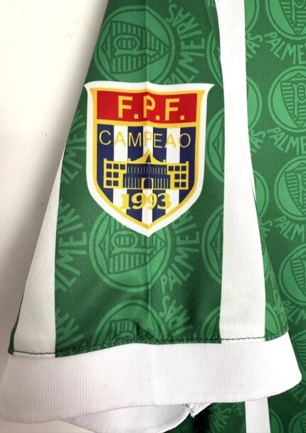 Camiseta retro Palmeiras 1994, primera equipación, rayas verdes y blancas, sponsor Parmalat. — foto 2