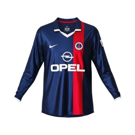 Camiseta retro PSG 2001/02 primera equipación manga larga — vista frontal en maniquí