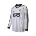 Camiseta de fútbol retro Real Madrid 1998/00 Primera Equipación — vista frontal en maniquí