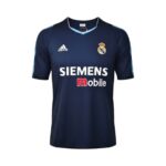 Camiseta retro Real Madrid 2003/04 segunda equipación — vista frontal en maniquí