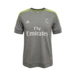 Camiseta retro Real Madrid 2015/16 segunda equipación gris — vista frontal en maniquí