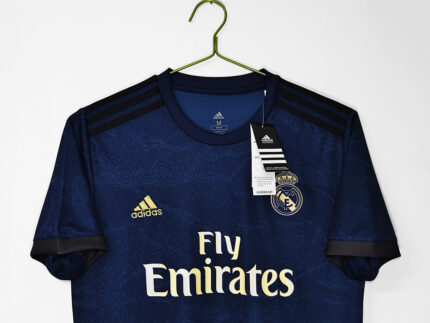 Camiseta retro Real Madrid 2019/20 segunda equipación azul marino y dorado — foto 2