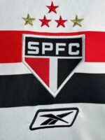 Camiseta retro São Paulo FC 2007/08, primera equipación blanca con franjas rojas y negras. — foto 7