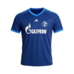 Camiseta retro Schalke 04 2010/11 segunda equipación azul marino — vista frontal en maniquí