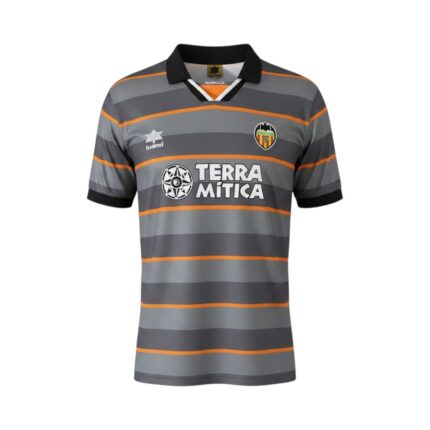 Camiseta retro Valencia CF 1999/00 Tercera Equipación — vista frontal en maniquí
