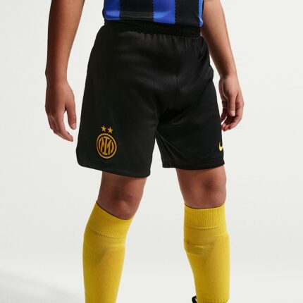 Equipación de fútbol para niños del Inter Milan, primera equipación oficial de la temporada 2026/27. Camiseta y pantalón.