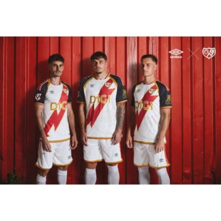 Camiseta de la primera equipación del Rayo Vallecano para la temporada 2026/27. Talla de adulto. Diseño oficial con franja roja.