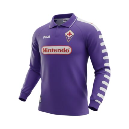 Camiseta retro Fiorentina 1998/99 primera equipación manga larga — vista frontal en maniquí