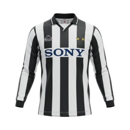 Camiseta retro Juventus 1995/97 primera equipación manga larga — vista frontal en maniquí