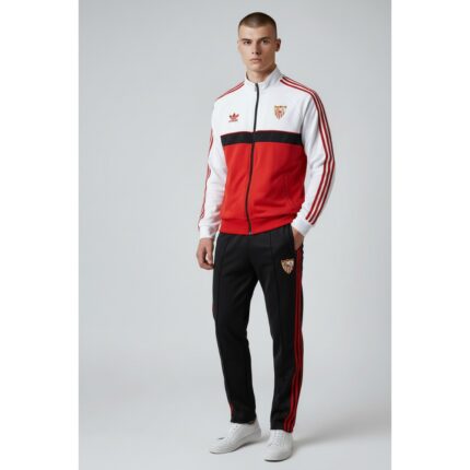 Chándal oficial de entrenamiento del Sevilla FC para la temporada 2026/27, versión de adulto. Chaqueta y pantalón del conjunto.