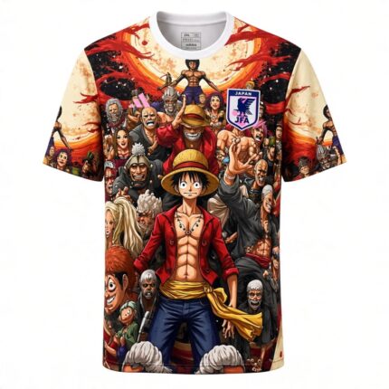 Elástica especial de Japón para adulto con diseño de One Piece celebrando la Gran Flota del Sombrero de Paja de Luffy.
