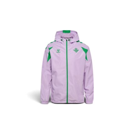 Chaqueta de entrenamiento del Real Betis para la temporada 26/27 en color malva y rosa para adulto. Producto oficial.
