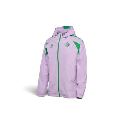 Chaqueta de entrenamiento del Real Betis para la temporada 26/27 en color malva y rosa para adulto. Producto oficial.
