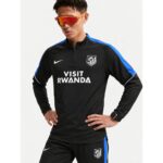 Equipación de entrenamiento del Atlético de Madrid temporada 2026-2027 en color negro para adulto. Vistas frontal y detalle.