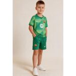 Equipación completa de portero del FC Barcelona para niños, temporada 26/27. Uniforme oficial de fútbol para los más pequeños.