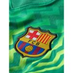 Equipación completa de portero del FC Barcelona para niños, temporada 26/27. Uniforme oficial de fútbol para los más pequeños.