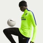 Sudadera amarilla de la segunda equipación del Atlético de Madrid para la temporada 26/27. Ropa oficial de fútbol para adulto.
