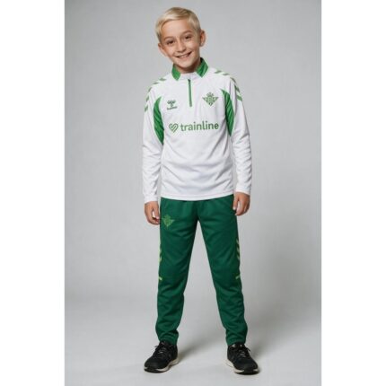 Sudadera de entrenamiento del Real Betis Balompié para niño, correspondiente a la equipación oficial de la temporada 2026/2027.